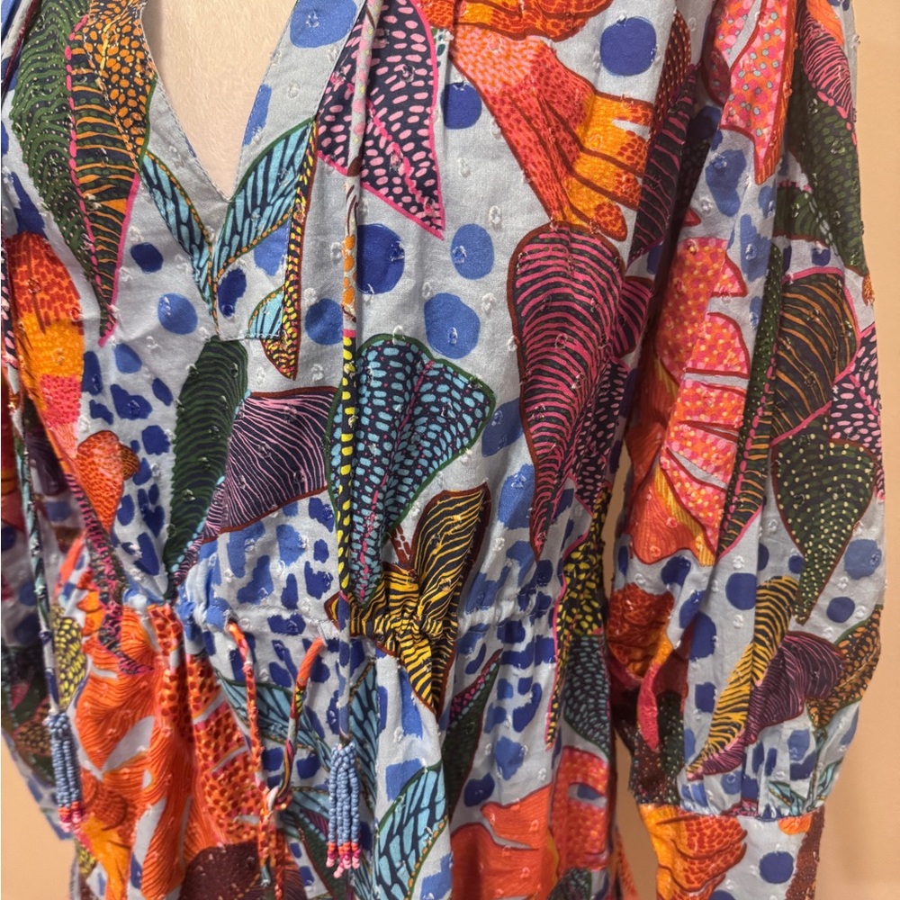Farm Rio Blue Dotted Forest Mini Dress - Picture 7 of 11